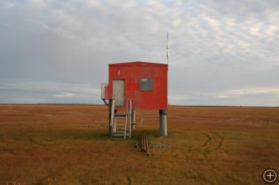 Old research hut on the tundra