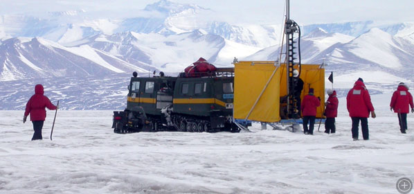 Drilling on sea ice
